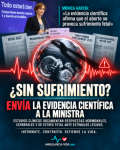 Mónica García niega el sufrimiento del feto por aborto.